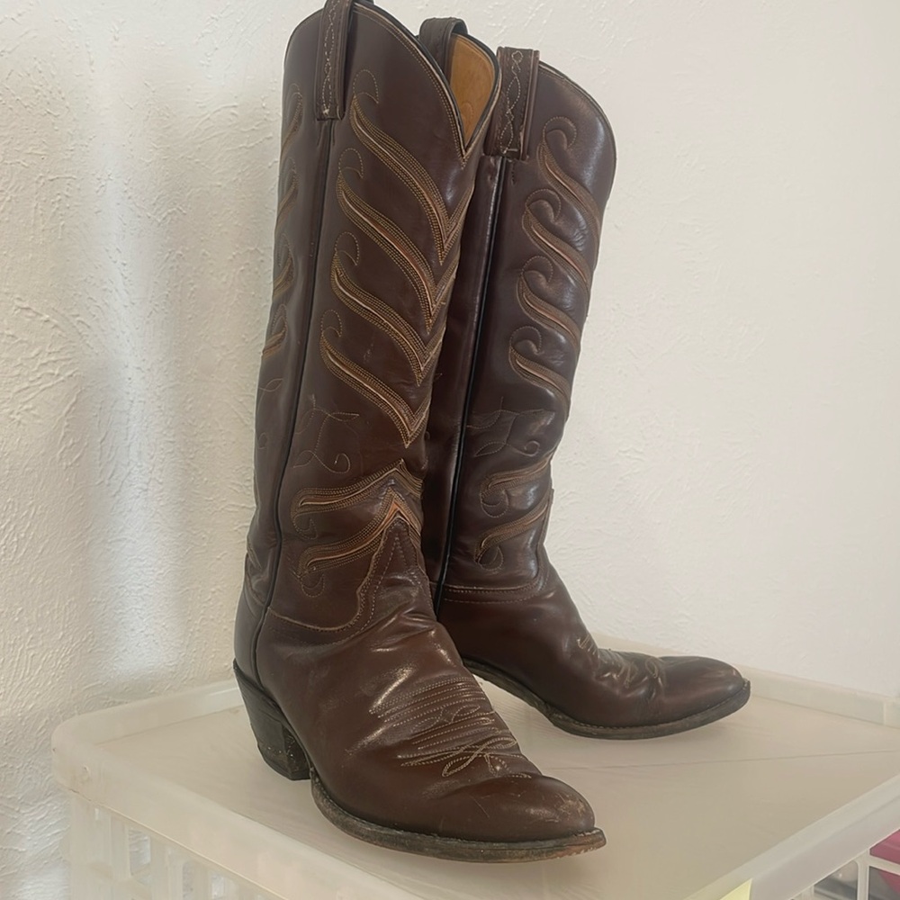 Brown Leather Cowboy Boots